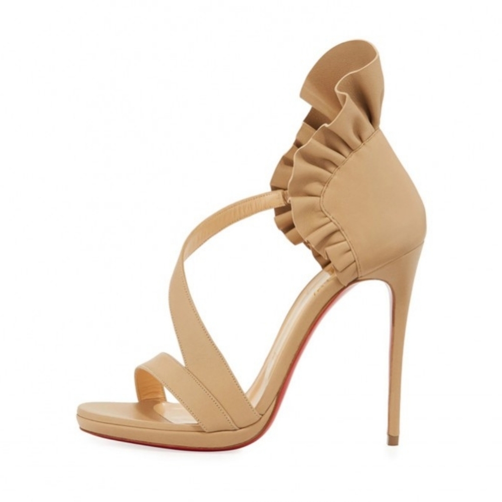 Brand New Christian Louboutin Colankle 120 Nude Nappa Heels Size 35.5